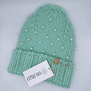 Handmade Chunky Beanie — Thick Knit Hat, Warm Winter Accessory (Mint)